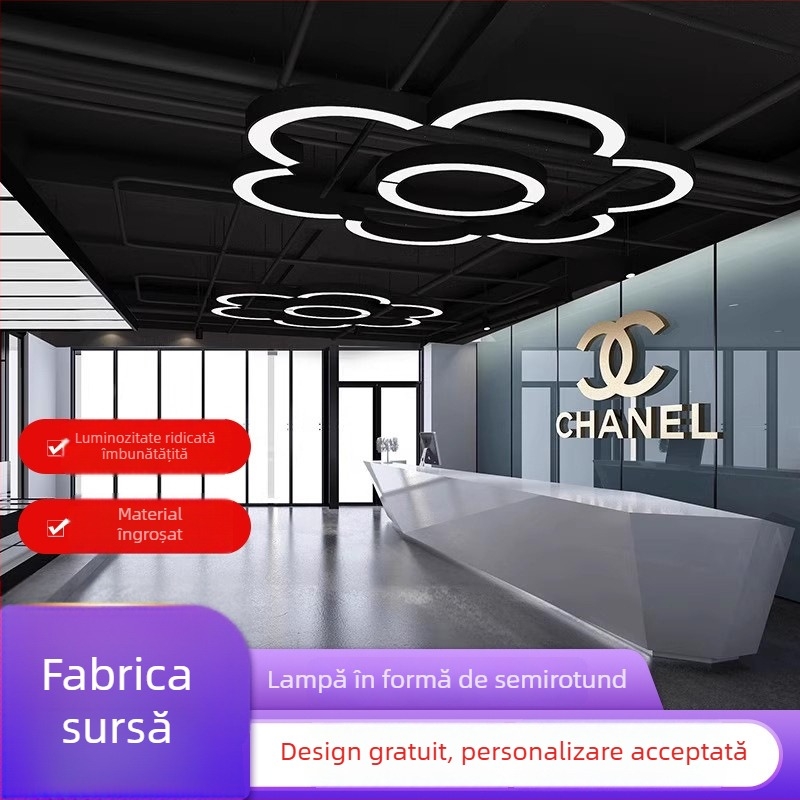 Lumină pendul LED arcuită, semicirculară, pentru săli de sport, cafenele Internet, centre comerciale și coridoare – stil industrial