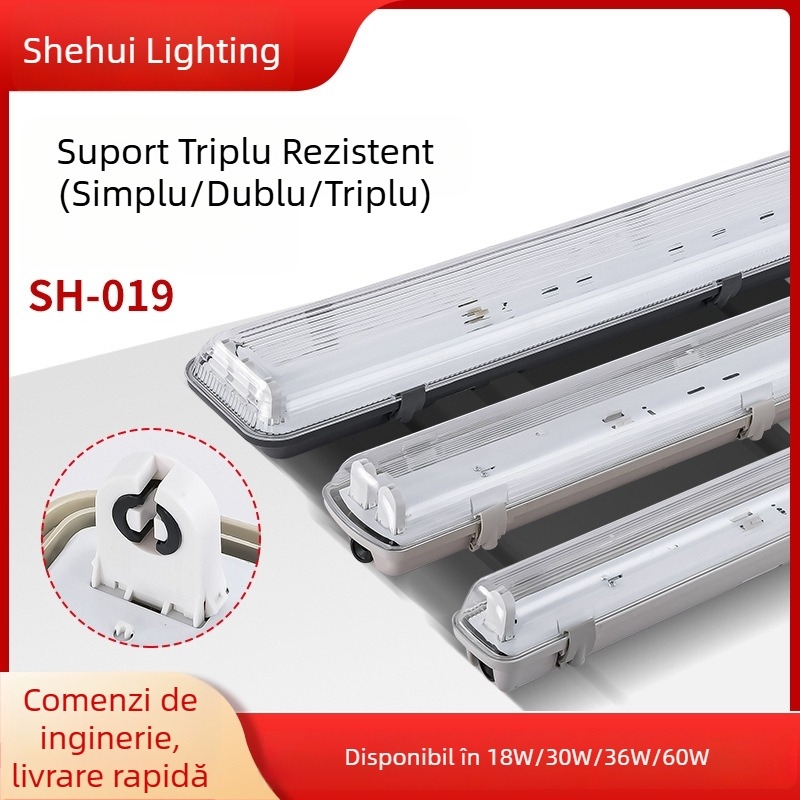 LED suport lampă cu protecție triplă pentru T5/T8, cu difuzor, rezistent la umiditate și apă, lungime 1.2 m