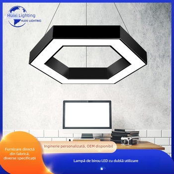 Lampă LED hexagonală suspendată pentru centre comerciale, săli de sport, cafenele Internet și birouri; iluminare de tavan foarte puternică