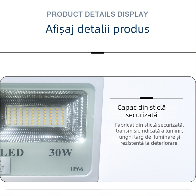 Proiector LED exterior cu senzor foto, tensiune redusă, 36V/48V/60V