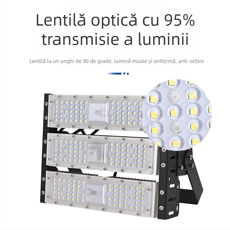 Proiector cu senzor radar, exterior, 200W, înaltă sensibilitate, rază lungă, IP65 rezistent la apă