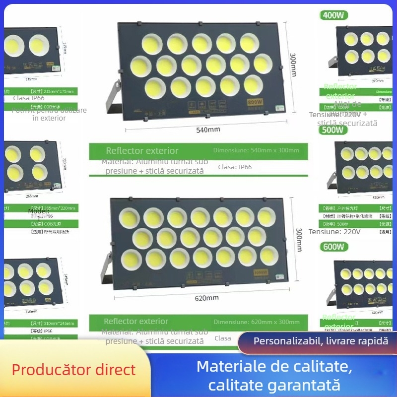 Proiector LED Yaming floodlight 500W/400W, rezistent la apă, iluminare pentru stadion și teren