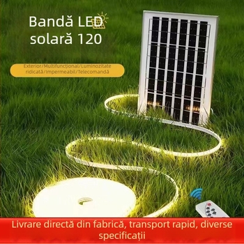 Șir LED impermeabil pentru exterior, iluminare de curte, decor cu cer înstelat, benzi luminoase multicolor care clipesc, alimentare solară