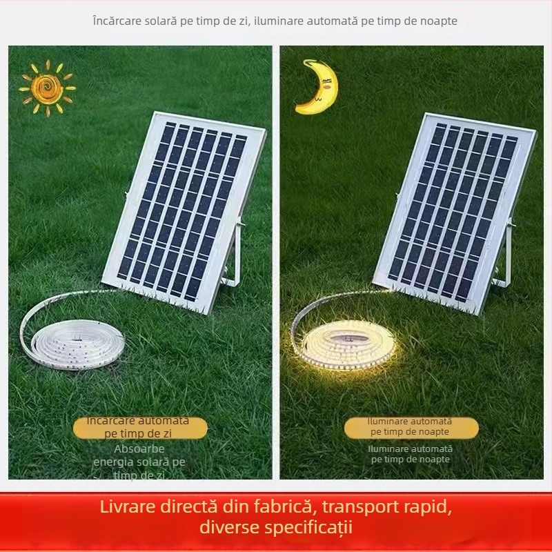 Șir LED impermeabil pentru exterior, iluminare de curte, decor cu cer înstelat, benzi luminoase multicolor care clipesc, alimentare solară