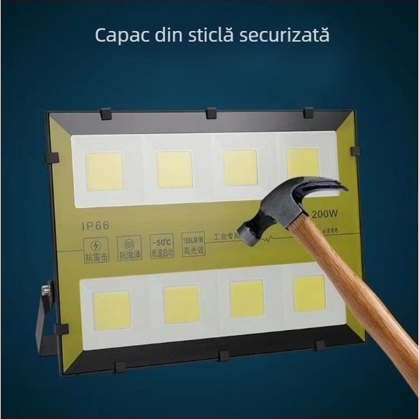 Proiector LED de 150W pentru reclame în aer liber, panouri și fațade ale clădirilor, impermeabil, cu iluminare puternică