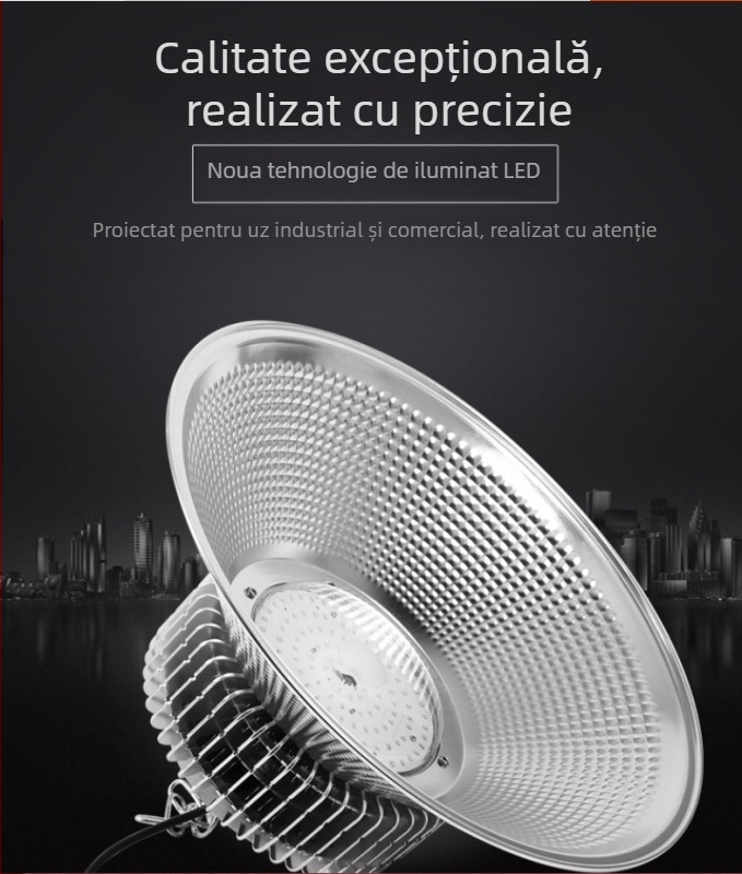 Lampa LED industrială și minieră pentru fabrici, ateliere și depozite – iluminat de plafon 100W/200W/300W
