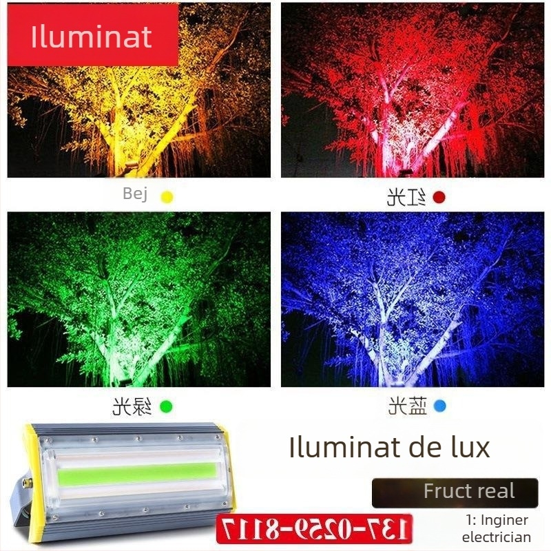 Proiector LED multicolor pentru exterior, iluminat peisager, rezistent la apă, iluminare pentru copaci, curte și gazon