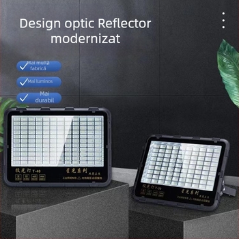Proiector LED exterior IP65 impermeabil pentru spații industriale, ateliere și fabrici, 50W, 5000lm, fascicul de 90°, carcasă din aluminiu, negru
