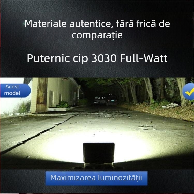Proiector LED exterior IP65 impermeabil pentru spații industriale, ateliere și fabrici, 50W, 5000lm, fascicul de 90°, carcasă din aluminiu, negru