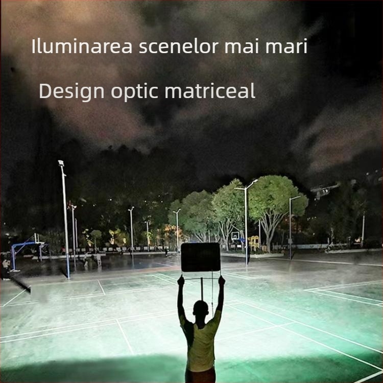 Proiector LED exterior IP65 impermeabil pentru spații industriale, ateliere și fabrici, 50W, 5000lm, fascicul de 90°, carcasă din aluminiu, negru