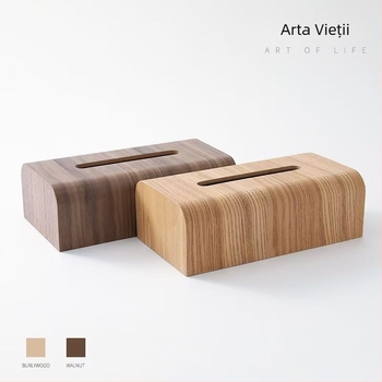 Cutie din lemn de nuc pentru șervețele și hârtie igienică, dreptunghiulară, pentru living, hotel și baie