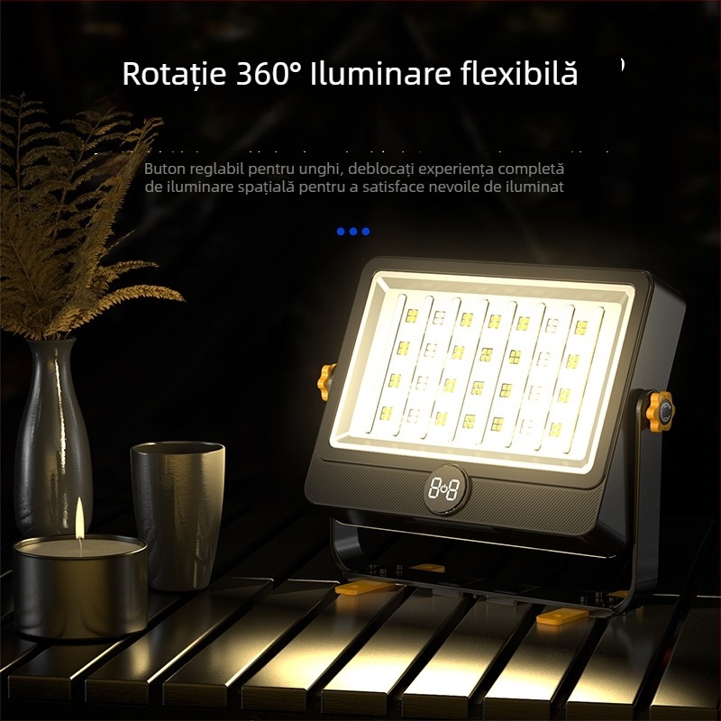Proiector solar exterior pentru grădină, senzor de mișcare, IP65, 20W, iluminare multifuncțională.