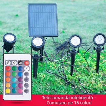 Proiector solar pentru copac, exterior impermeabil IP65, iluminare de proiecție color pentru grădină și gazon