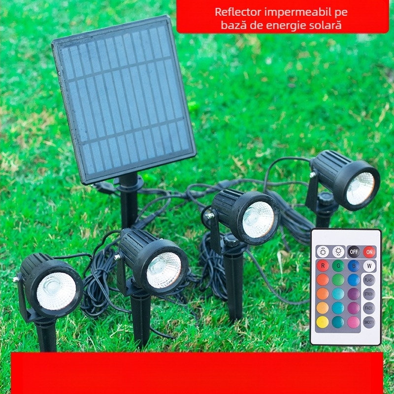 Proiector solar pentru copac, exterior impermeabil IP65, iluminare de proiecție color pentru grădină și gazon