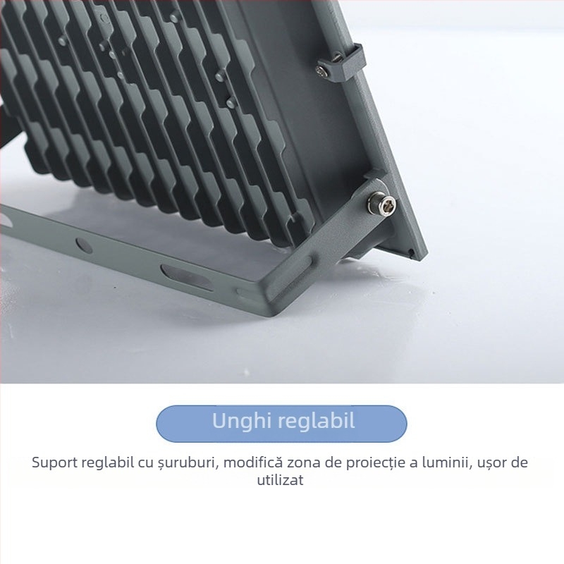 LED flood light exterior, impermeabil, cu putere mare, pentru iluminarea drumurilor și curților.