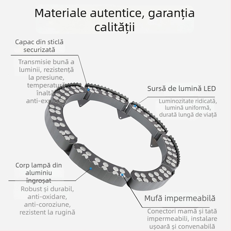 Lampă LED inel pentru copac, lampă de exterior impermeabilă, iluminat de grădină RGB cu schimbare de culoare