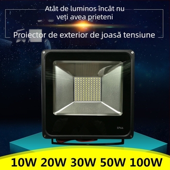 Proiector LED cu tensiune redusă pentru exterior, 12-85V AC/DC, 240 LED, aproximativ 3000 lm, fascicul 145°, corp din aluminiu, IP65, model TGD02, pentru exterior și aplicații maritime