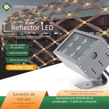 LED reflector exterior, dreptunghiular, pentru acoperiș și fațadă, rezistent la apă