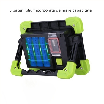 Proiector LED portabil Rui Ying, iluminare duală roșu și alb, baterie încorporată, pentru camping și întreținere
