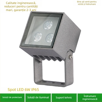 Kit de iluminat exterior mini pătrat, 5W, proiecție și iluminare de perete tip wash, 3000K/2700K