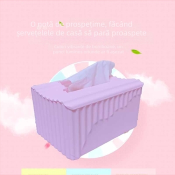 Cutie pătrată roz pentru șervețele, design feminin – pentru uz casnic, dormitor, sufragerie, baie