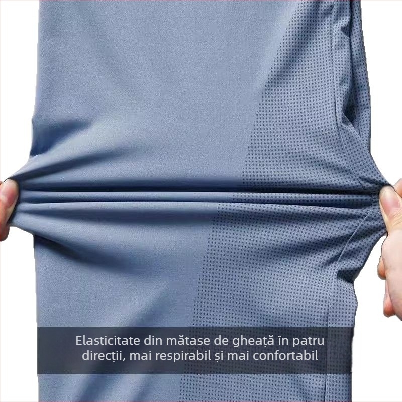 Tricou bărbătească cu uscare rapidă din ice-silk, respirabil, pentru vară, alergare și fitness