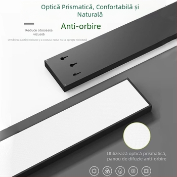 Shunguan Lighting LED Bandă pentru Birou, Neagră, Dreptunghiulară, Anti-Strălucire, Lampa Suspendată în Stil Industrial Modern
