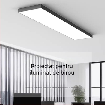 LED strip plafon, montaj pe suprafață, dreptunghiular, ultra-luminos, pentru birou, sală de clasă și cameră însorită, panou plat
