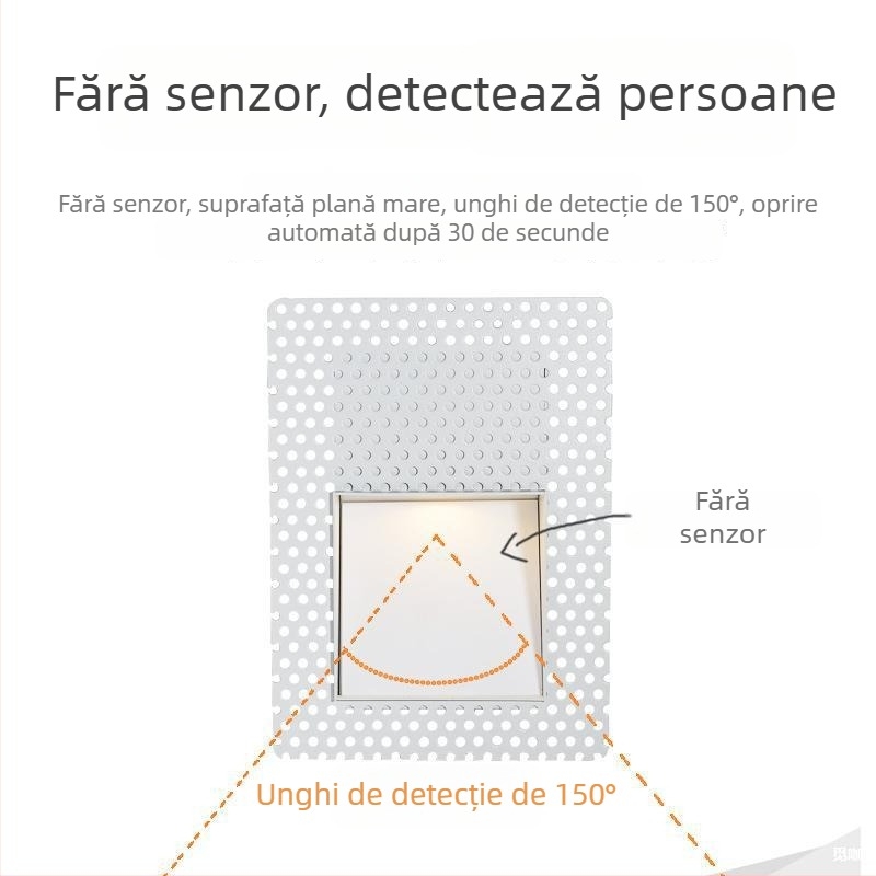 Lumină LED fără ramă pentru prag în holuri și scări, iluminare încastrată, design minimalist