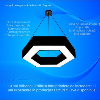 Lampa LED hexagonală pentru birou, design creativ – iluminat de birou suspendat
