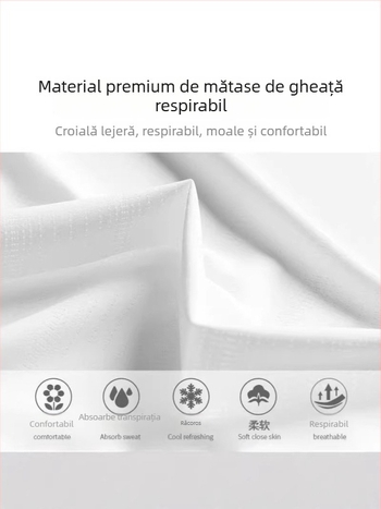 Tricou bărbătește cu uscare rapidă, din poliester, cu material ice-silk, mânecă scurtă, pentru alergare, croială slim, respirabil