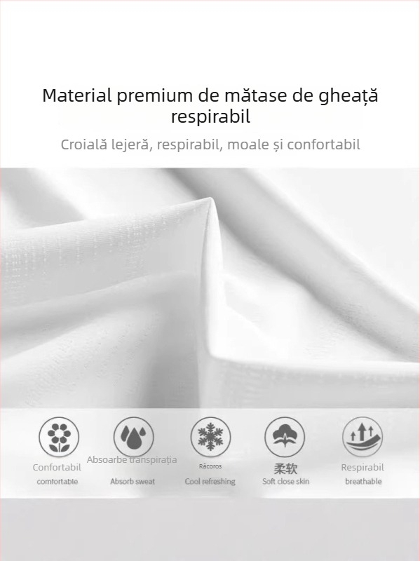 Tricou bărbătește cu uscare rapidă, din poliester, cu material ice-silk, mânecă scurtă, pentru alergare, croială slim, respirabil