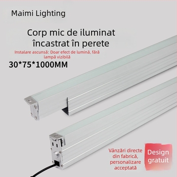 Lumină LED liniară încastrată pentru perete, exterior, rezistentă la apă, alb cald