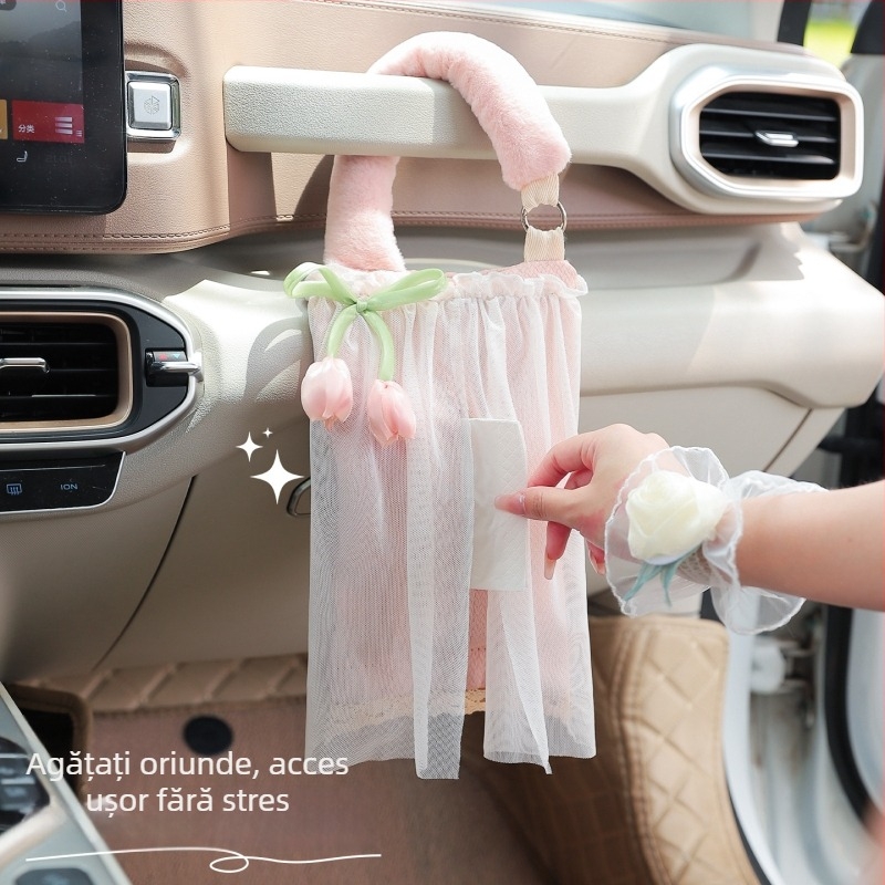 Cutie creativă pentru șervețele auto, geantă agățată pentru șervețele pe spătar, decor interior și depozitare