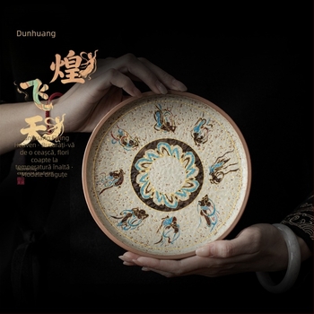 Suport ceramic pentru ceainic în stil chinezesc, tavă de servire a ceaiului, design retro