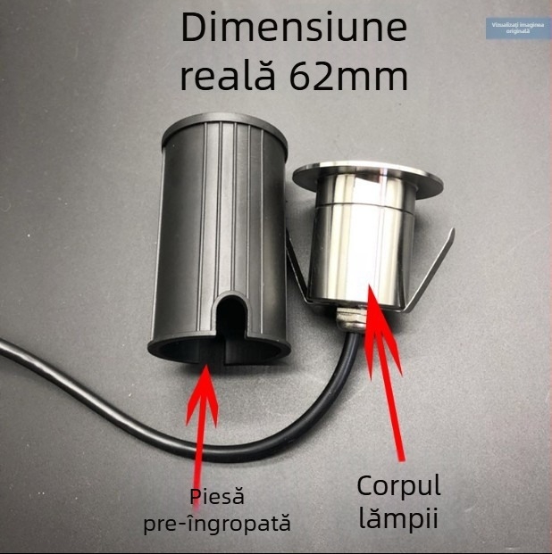 LED de podea exterior, încorporat din oțel inoxidabil, IP65, 12V, 1W/3W
