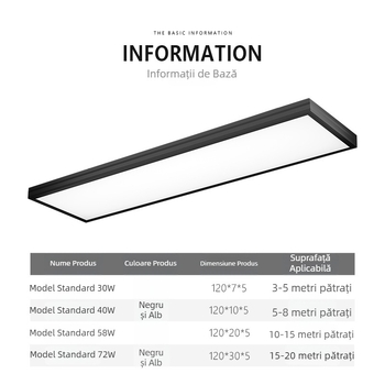 TriacLED bandă LED dreptunghiulară – ultra-luminoasă pentru birou, sală de clasă și studio live, plafon pentru spații comerciale