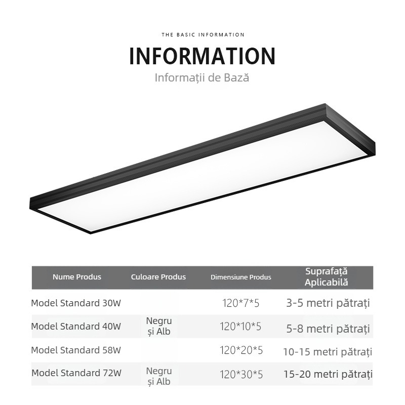 TriacLED bandă LED dreptunghiulară – ultra-luminoasă pentru birou, sală de clasă și studio live, plafon pentru spații comerciale
