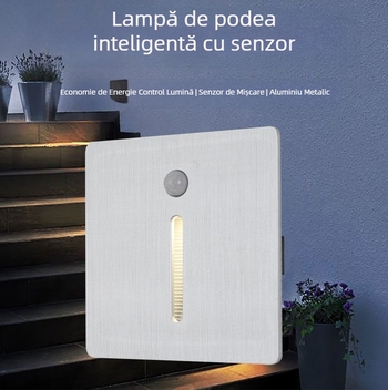 Lumină LED din aluminiu pentru trepte, cu senzor de mișcare, pentru scări, holuri și colțuri
