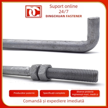 Șuruburi de ancorare pentru macarale turn, șuruburi în formă de 9, șuruburi 7L galvanizate la cald, placă de ancorare, piese încorporate, șuruburi cu tijă