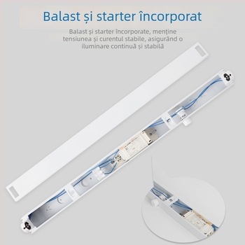 Tubă fluorescentă T8 veche – set complet cu suport, priză de lampă, pornire și balast, 36W, lumină de zi tri-culoare