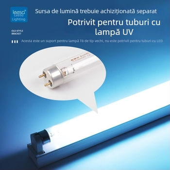 Tubă fluorescentă T8 veche – set complet cu suport, priză de lampă, pornire și balast, 36W, lumină de zi tri-culoare