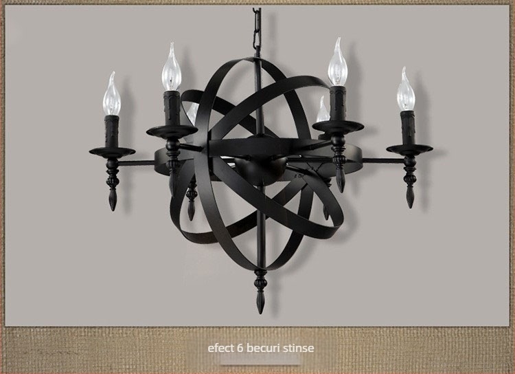 Lampa pendul din oțel LED, în stil vintage industrial nordic, pentru hoteluri, restaurante și locuințe – iluminare creativă