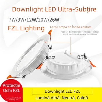 LED downlight ultra-subțire, încastrat în tavan, 7W (3in), 9W (4in), 12W (6in), 20W