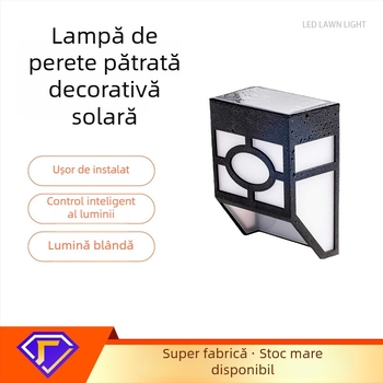 Lampă solară LED impermeabilă pentru garduri și curți, iluminat exterior, lampă de grădină solară