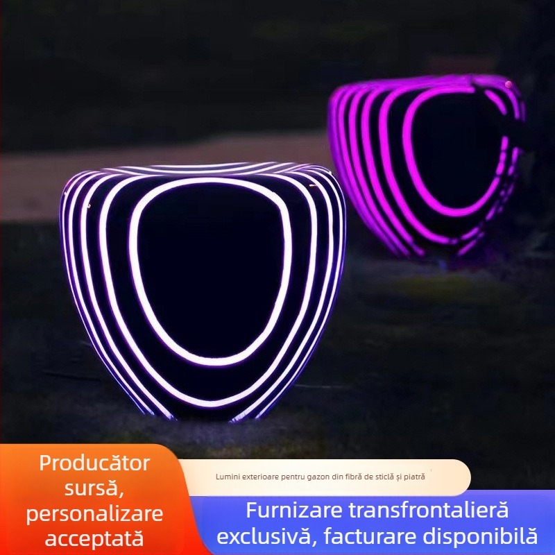 Lampă din fibră de sticlă în formă de piatră pentru iluminat exterior, LED