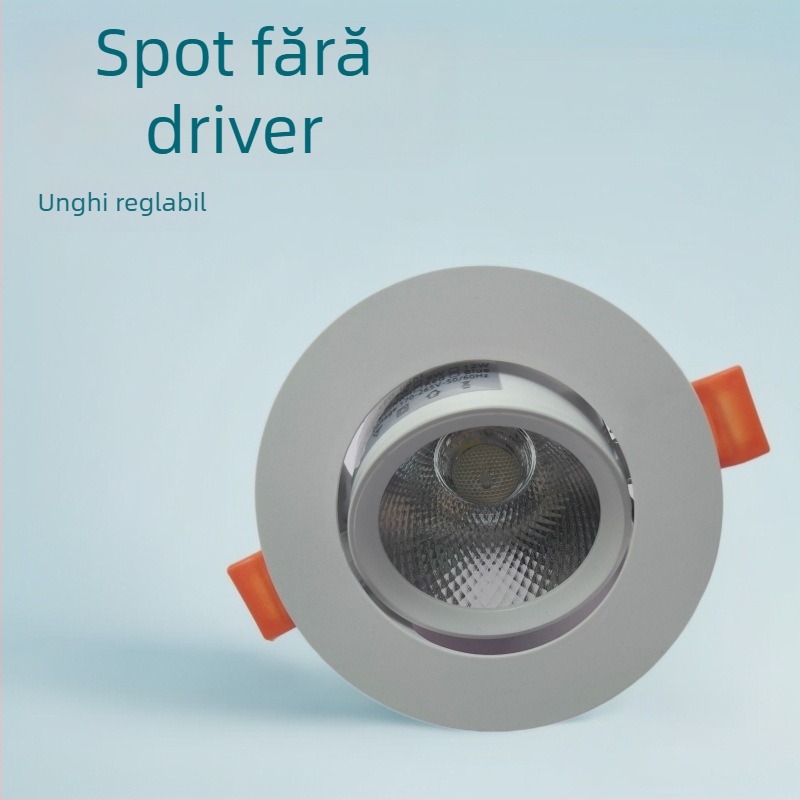 Spot LED COB încasrat în plafon, cu driver integrat, pentru uz casnic, fascicul ultra-strălucitor