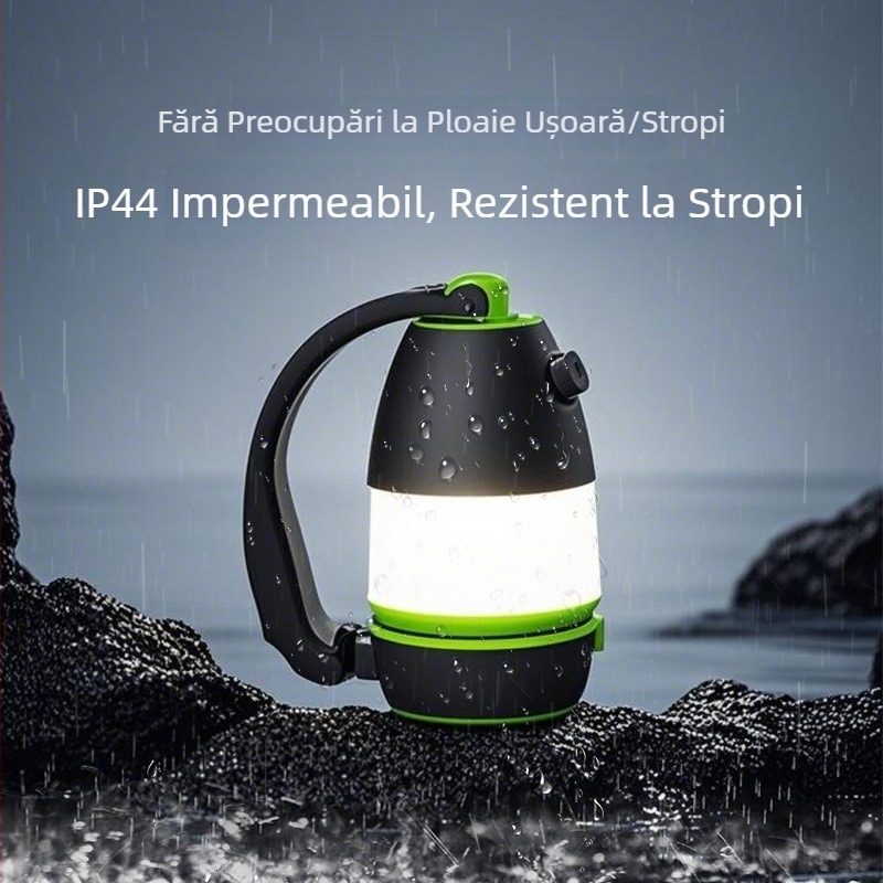 Lampă LED pentru camping, 3 în 1, cu alimentare USB și bancă de energie