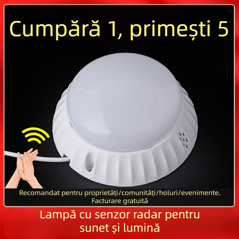 Lumină LED de plafon cu senzor radar de mișcare și control audio și luminos, difuzor hemisferic