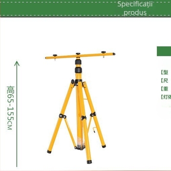 Lumină LED pentru exterior cu trepied din fier, telescopic, pentru șantier și întreținere de urgență (1,6–2 m)